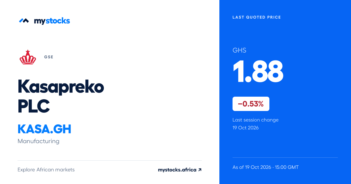 Kasapreko PLC (KASA.GH) Live Chart & Key Stats | GSE
