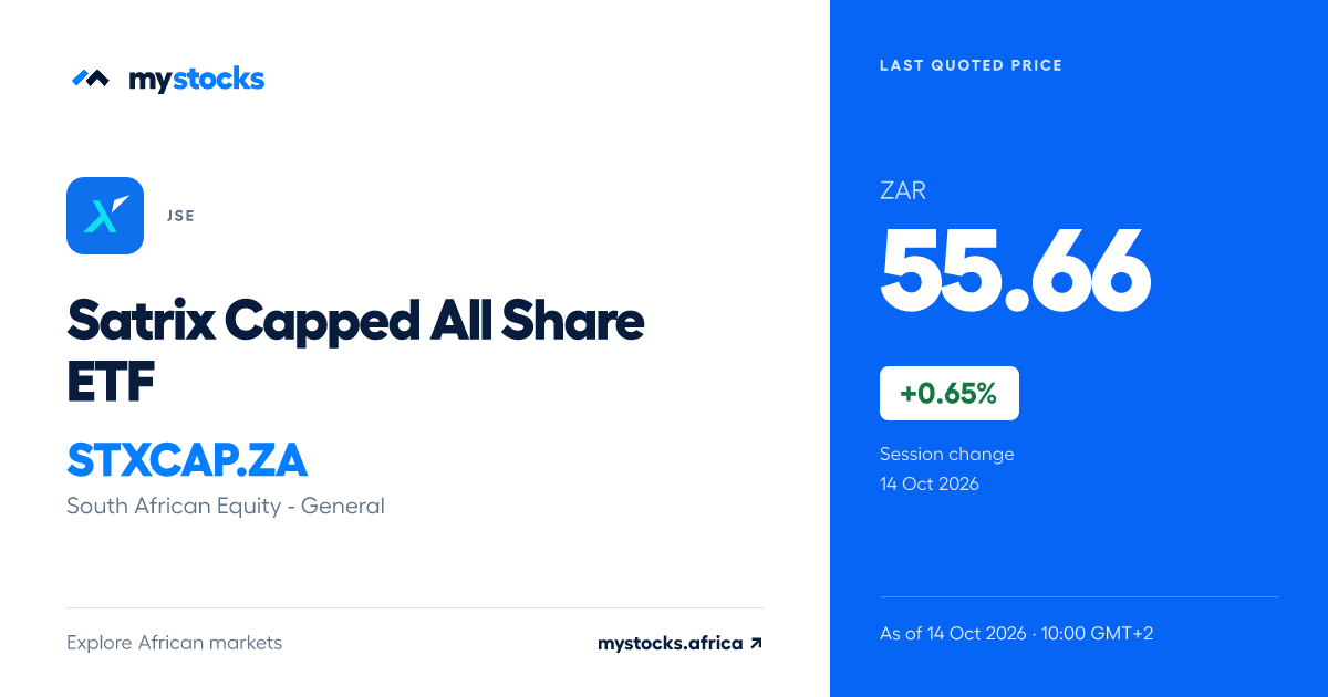 Satrix Capped All Share ETF Share Price Today (STXCAP) | JSE