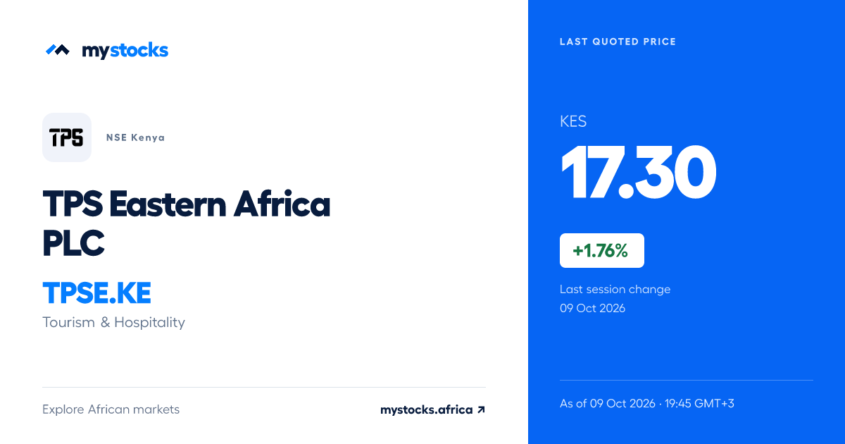 TPS Eastern Africa PLC (TPSE.KE) | Live Price on NSE | MySto